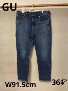 GU メンズダークブルースリムフィットデニムパンツ　36インチ W91.5cm