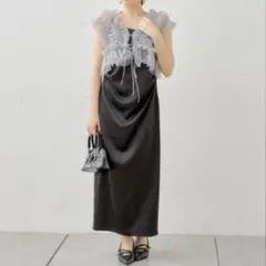 結婚式・お呼ばれ対応＊チュールベスト＋キャミワンピ／SALON by Chico