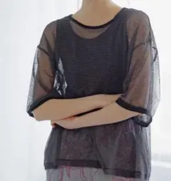 ふ*ふ様 niko and… シアーボーダープルオーバー ブラック