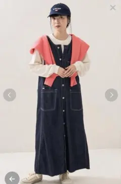 サムシング別注ボタンフライサロペットスカート　フリークスストア