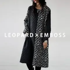 アンティカ 大人気完売品 レオパードエンボス切り替えワンピース