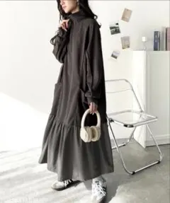 クラシカルエルフ 異素材ドッキングハーフジップパイピングジャージワンピース