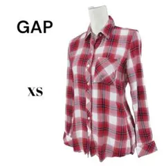 GAP ギャップ　レディース　長袖シャツ　大柄チェック【S】レッド