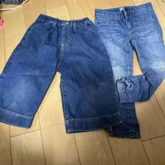 デニムガウチョパンツ＆スキニーパンツ　2セット　100cm