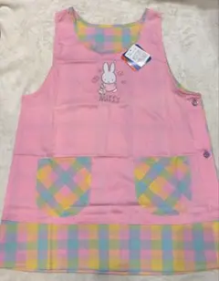 【新品★未使用】 ミッフィー チェック柄エプロン 保育士 ママ