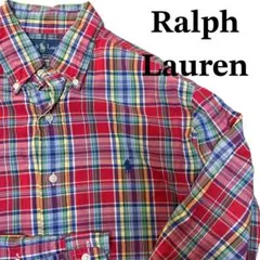 Ralph Lauren ラルフローレン マドラスチェック ボタンダウンシャツ