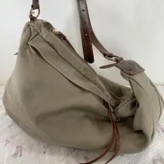 売約済★BARDOTROSEバルドロゼファブリック× 本革レザーショルダーバッグ