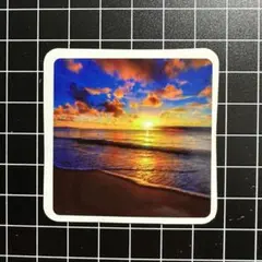 防水ステッカー　サンセットビーチ　スクエア　サンセット　ハワイ