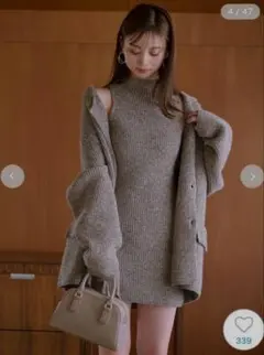 snidel ミニニットワンピース　ニットジャケット