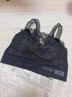 ノンワイヤーブラ トレーニングウェア ナイトブラ レディース ブラック レース