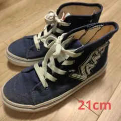 VANS ネイビー ハイカットスニーカー　21cm