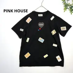 【美品】ピンクハウス ワッペンTシャツ チュニック カットソー ゆったり