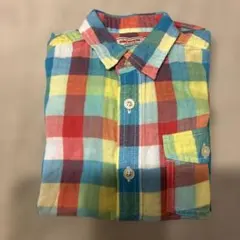 miki house チェック柄 長袖シャツ 140