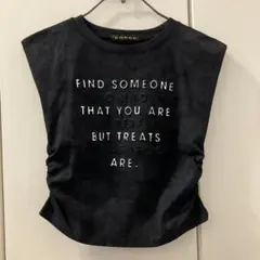 GORGE ギャザーエンボスＴシャツ　黒