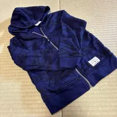 幾何学模様 ネイビー パーカー フード付き