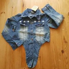 【140cm】韓国子供服 BLUE MARINE ショート丈・デニムジャケット