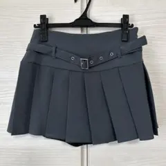 DAZY プリーツスカート グレー ベルト付き フォーマル ミニスカート M