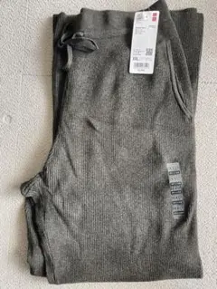 ウォッシャブルニットリブパンツ　UNIQLO ダークグリーン　XXL