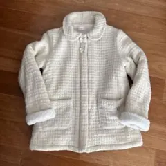 【美品】メゾピアノ 白の可愛い中ボアジャケッ140