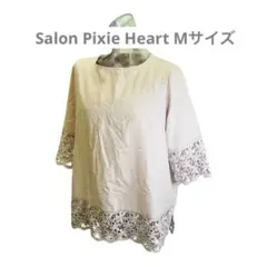 Salon Pixie Heartレース切り替え 五分袖 トップス ピンクのサムネイル