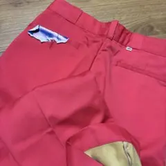 未使用タグusa製80sチビタグDickiesワークパンツピンク裏起毛ネルW30