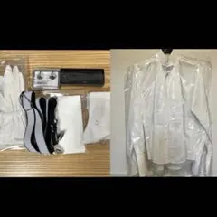 新郎　小物セット　ベストアニバーサリー　ウェディング　タキシードシャツ　M