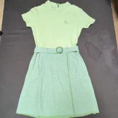 150〜160★KUMIKYOKU 組曲★ロゴ刺繍！切り替えワンピース★