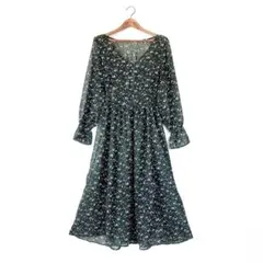 【CIAOPANIC】チャオパニック シアー花柄ワンピース ロングワンピース