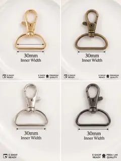 ナスカン30mm ハンドメイドカバン フックパーツ回転 クリップ DIY 手芸