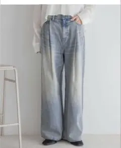 JEANASIS カラータックデニムワイドパンツ ライトブルー　Sサイズ