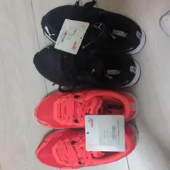 Puma スニーカー ブラック オレンジ 2色セット 18cm