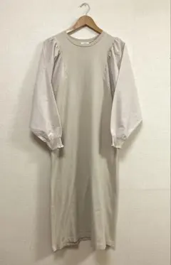 ITEMS URBAN RESEARCH パフスリーブ 異素材 ワンピース