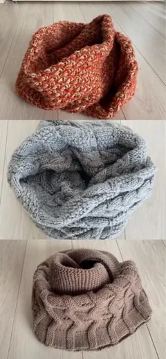 ニットスヌード ネックウォーマー　マフラー　3枚セット