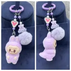 大人気✨ラブブ パープル ぬいぐるみキーホルダー✨