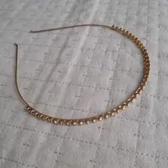 ラインストーン　カチューシャ　ゴールド　レディース　ヘア　アクセサリー