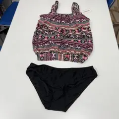 幾何学模様タンクトップとビキニボトムセット