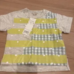 新品タグ付き ボーダー ドット 切り替え Tシャツ 80のサムネイル