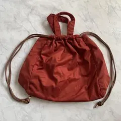 スエード　巾着バッグ