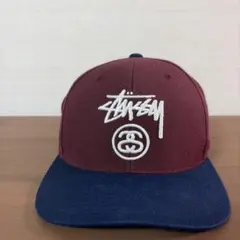 Stussy ボルドー ネイビー キャップ