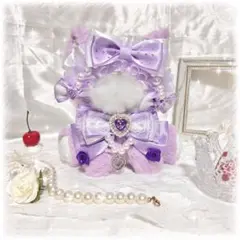 【ぬい服】おすわり　着ぐるみ　かわいい　紫　ねこ　　10〜13cm