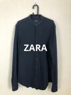 ZARA MAN ザラ　ダークブルー スリムフィット長袖シャツ