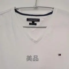 TOMMY HILFIGER ホワイト Vネック Tシャツ L