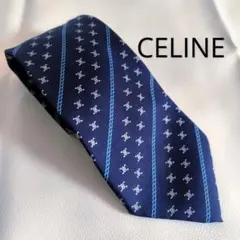 【訳アリ特価】CELINE セリーヌ ネクタイ マカダム柄 ボルドー×ネイビー