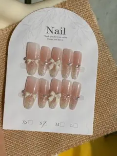 ピンクグラデーションネイルチップ XS/S/Mサイズ 10個入り