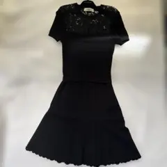 VALENTINO ブラック ひざ丈ワンピース 半袖　S