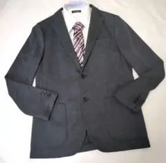 極美品　UNIQLO　ユニクロ　テーラードジャケット　ダークグレー　フォーマル