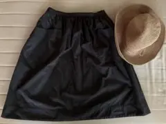 MHL フレアスカート ポケット付き　紺色