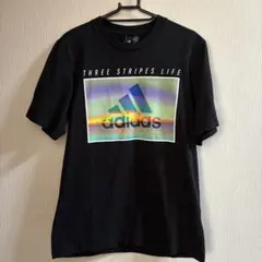 adidas THREE STRIPES LIFE ブラックTシャツ