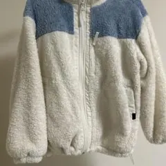 フリースジャケット ホワイトとブルー 160