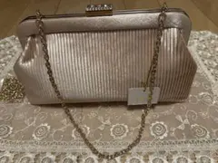 新品 結婚式バッグ プリーツデザイン パーティーバッグ ベージュ